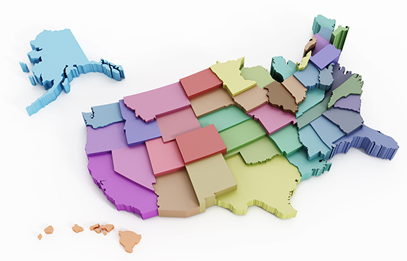 3D Map of the United States