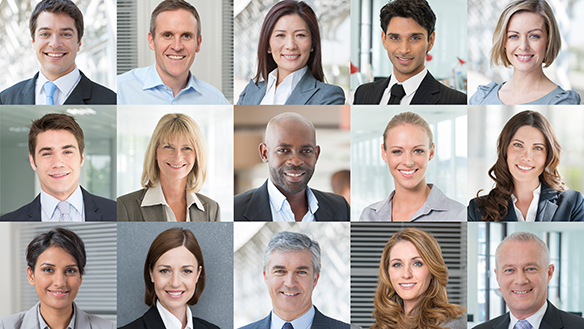 diverse business people faces