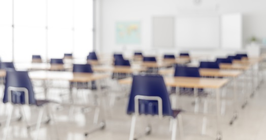 empty classroom unfocused