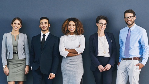 diverse group of young business professionals